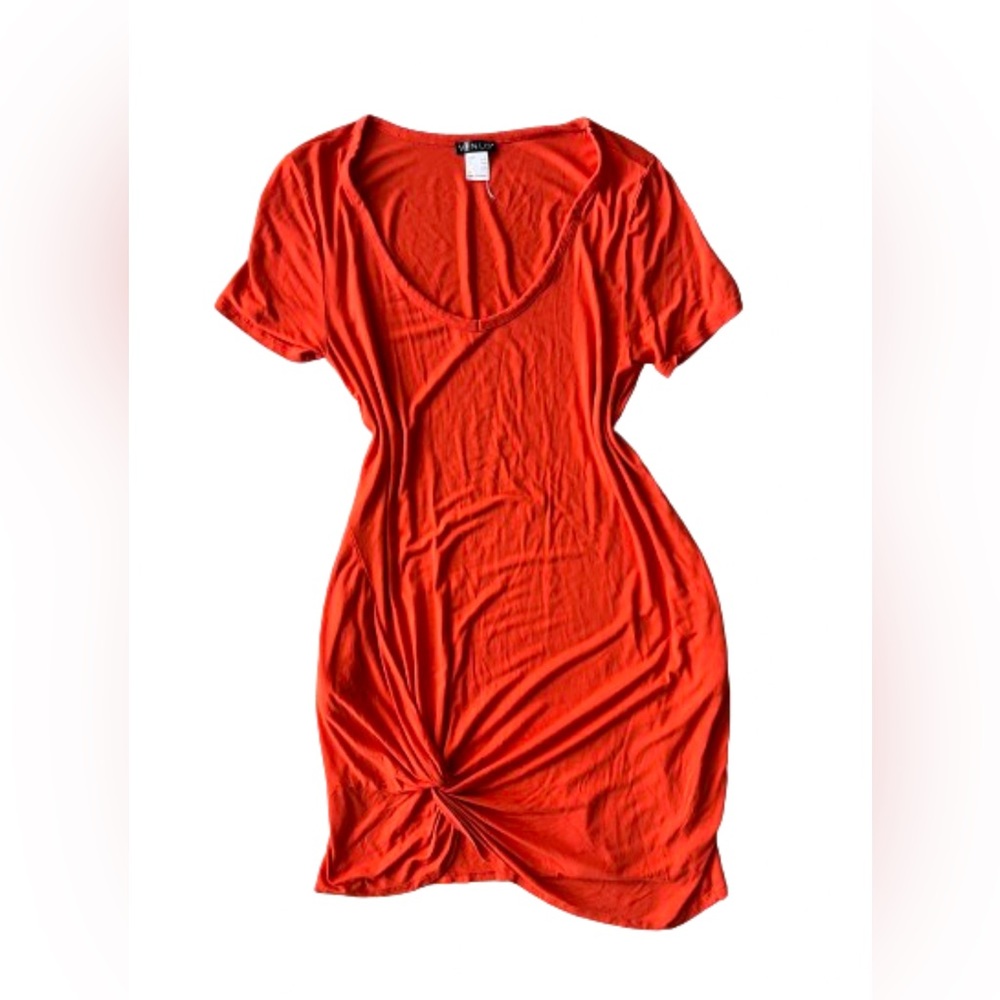 VENUS Orange Twist Hem Dress